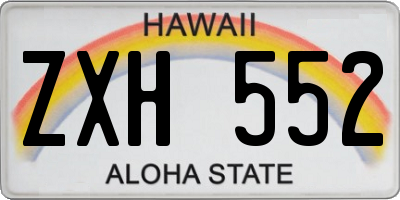 HI license plate ZXH552