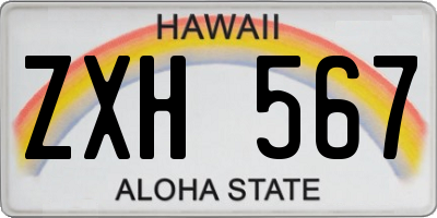HI license plate ZXH567