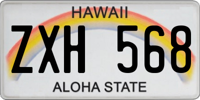 HI license plate ZXH568