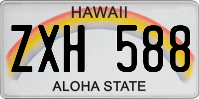 HI license plate ZXH588