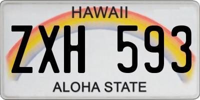 HI license plate ZXH593