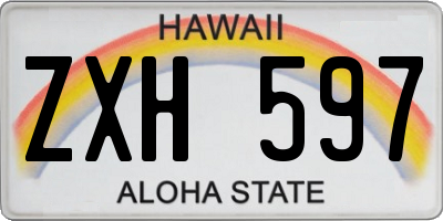 HI license plate ZXH597
