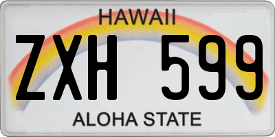 HI license plate ZXH599