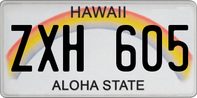 HI license plate ZXH605