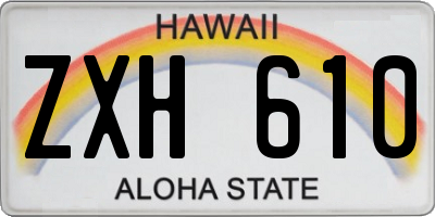HI license plate ZXH610