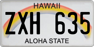 HI license plate ZXH635