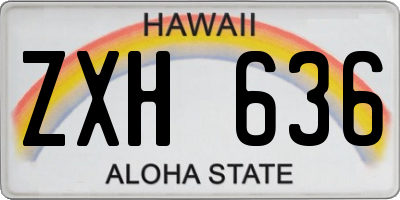 HI license plate ZXH636