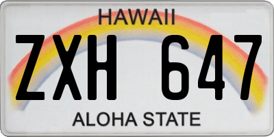 HI license plate ZXH647