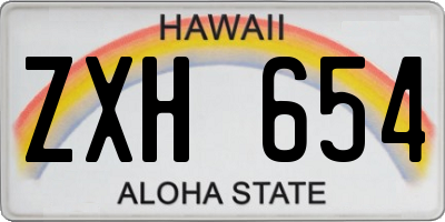 HI license plate ZXH654