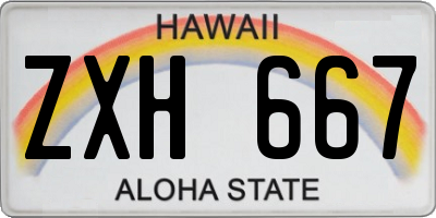 HI license plate ZXH667