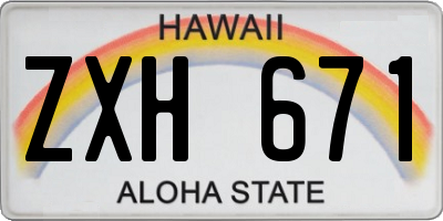 HI license plate ZXH671