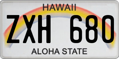 HI license plate ZXH680