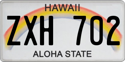 HI license plate ZXH702