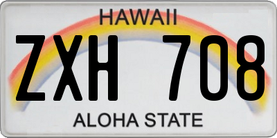 HI license plate ZXH708