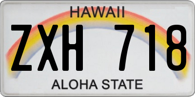 HI license plate ZXH718