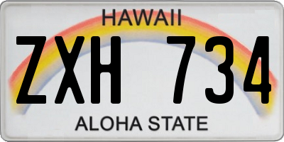 HI license plate ZXH734