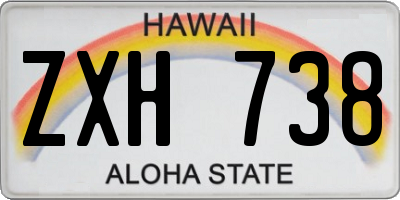 HI license plate ZXH738