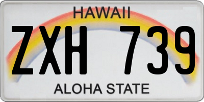HI license plate ZXH739