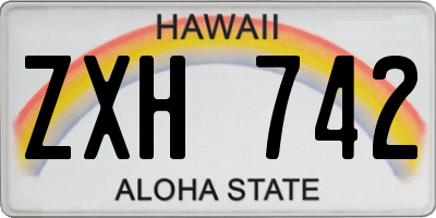 HI license plate ZXH742