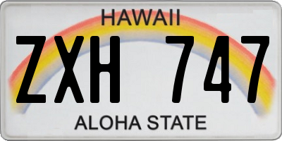 HI license plate ZXH747