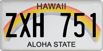 HI license plate ZXH751