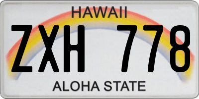 HI license plate ZXH778