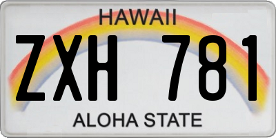 HI license plate ZXH781