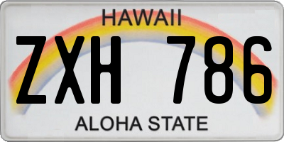 HI license plate ZXH786