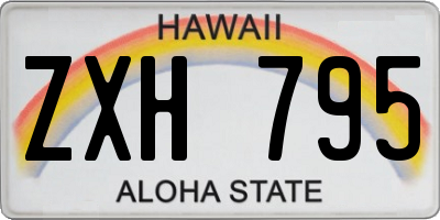 HI license plate ZXH795