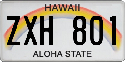 HI license plate ZXH801