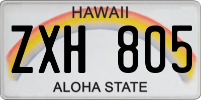 HI license plate ZXH805