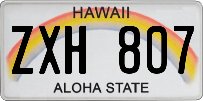 HI license plate ZXH807