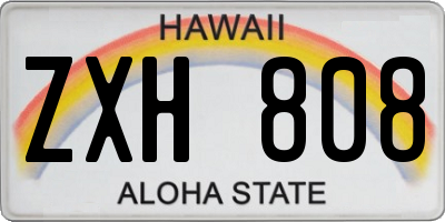 HI license plate ZXH808