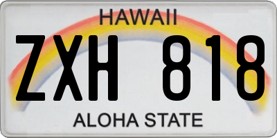 HI license plate ZXH818