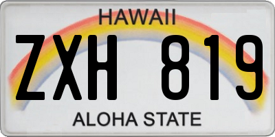 HI license plate ZXH819