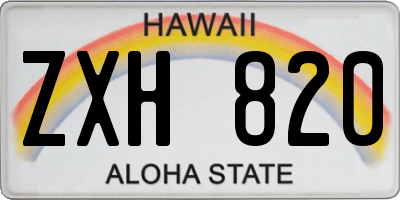 HI license plate ZXH820