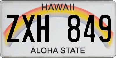 HI license plate ZXH849