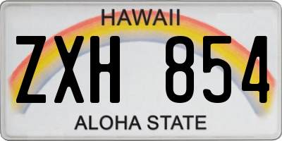 HI license plate ZXH854