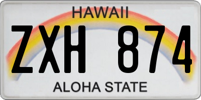 HI license plate ZXH874