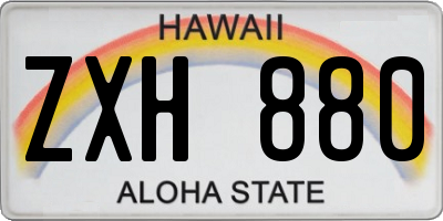 HI license plate ZXH880
