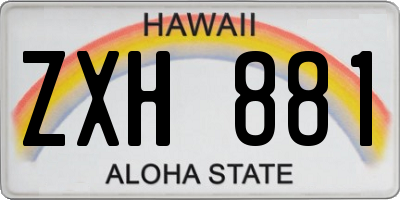 HI license plate ZXH881