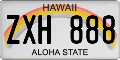 HI license plate ZXH888