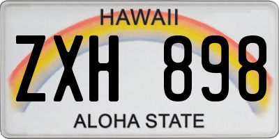 HI license plate ZXH898