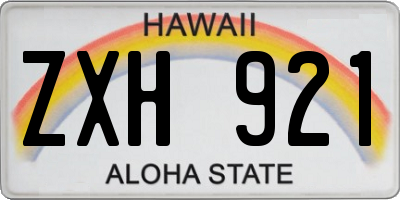 HI license plate ZXH921