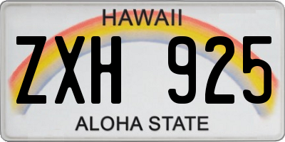 HI license plate ZXH925