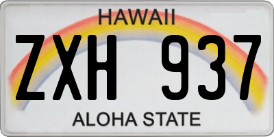 HI license plate ZXH937