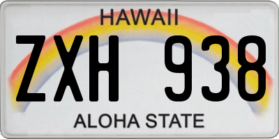HI license plate ZXH938