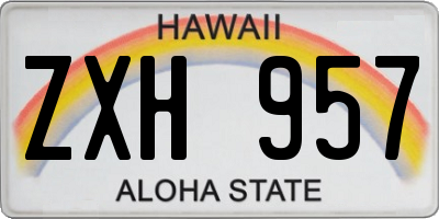 HI license plate ZXH957