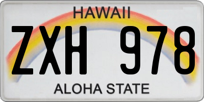 HI license plate ZXH978