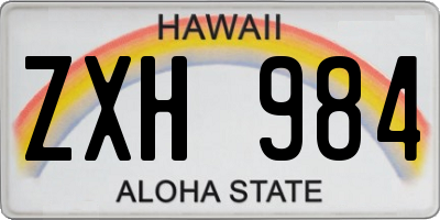 HI license plate ZXH984
